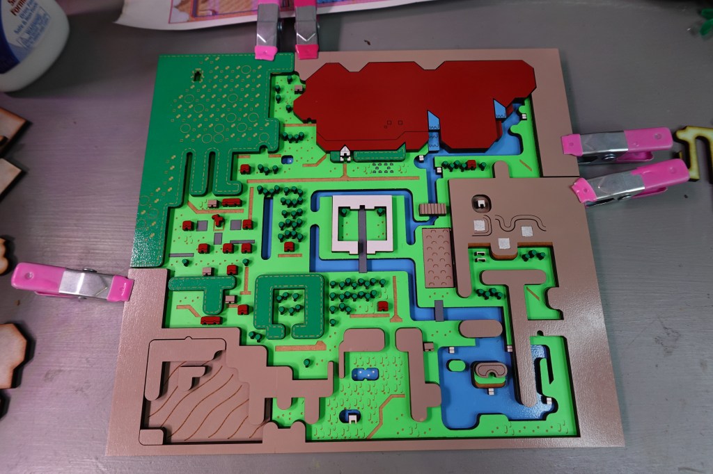 How to Make LOZ Hyrule Link to the Past Laser Cut Map Step (18)