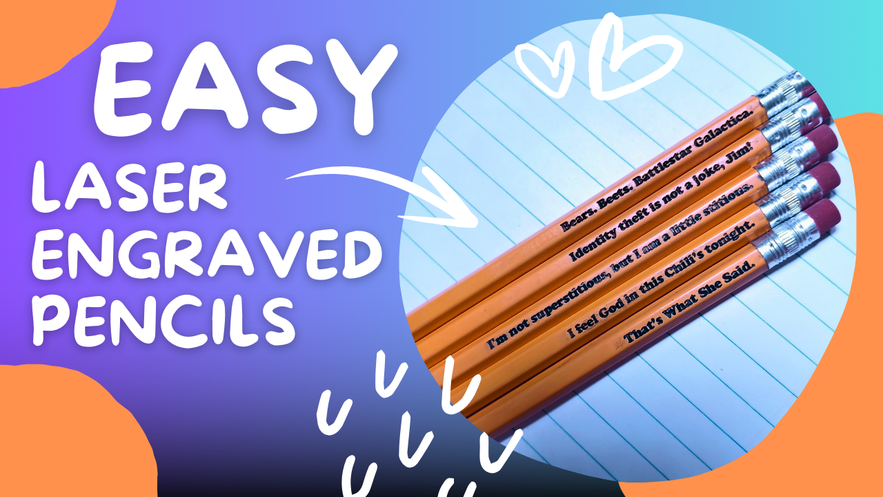 Laser Engraved Pencils Jig Template for Lasers without Auto-Features