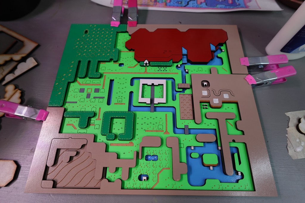 How to Make LOZ Hyrule Link to the Past Laser Cut Map Step (14)