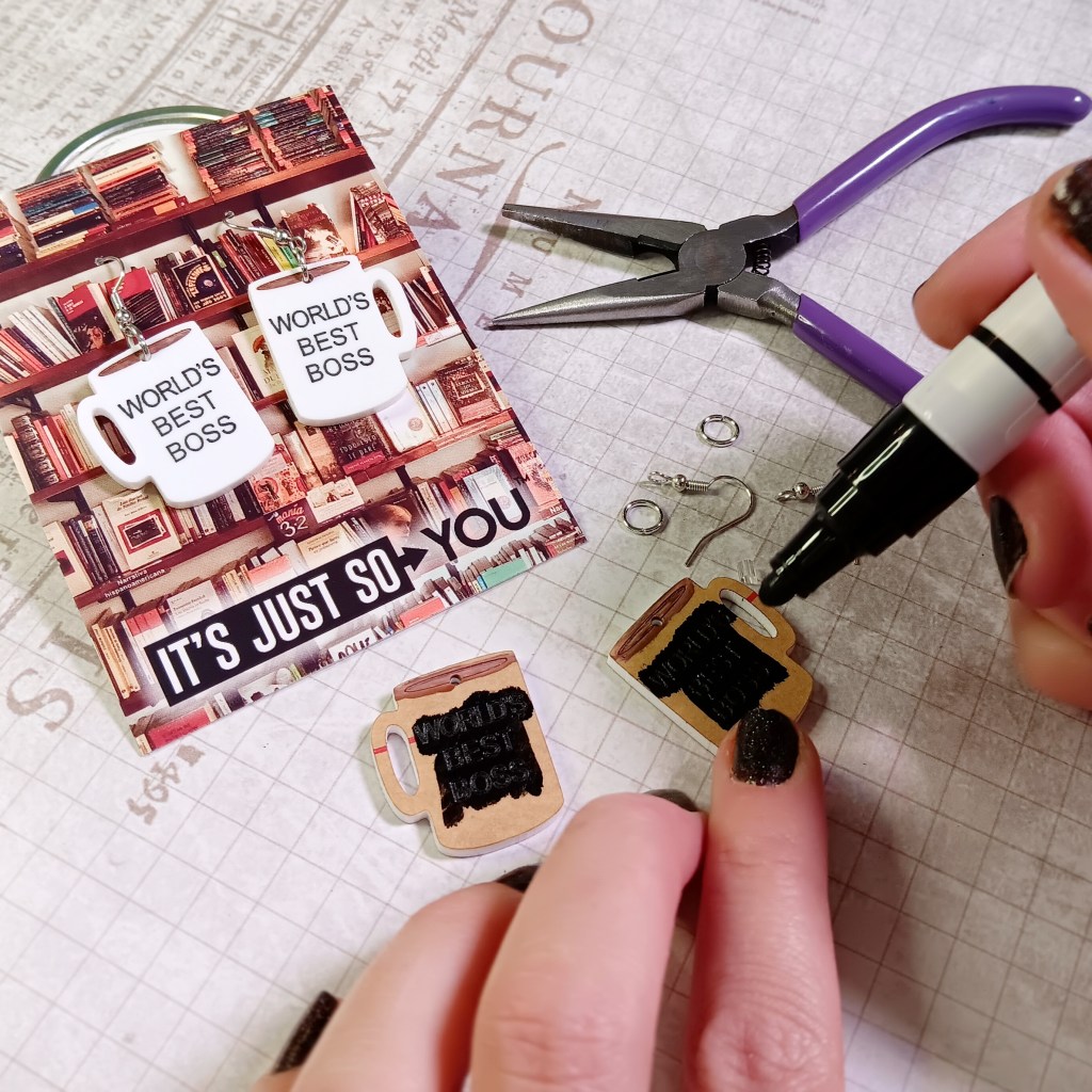 Worlds Best Boss Mug Shaped Dangle Earrings Jewelry Funny Gag Office Worker Gift (5)